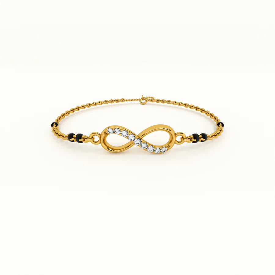 Endless Love 925 Sterling Silver Mangalsutra Bracelet | BIS Hallmarked | 18k Gold Vermeil